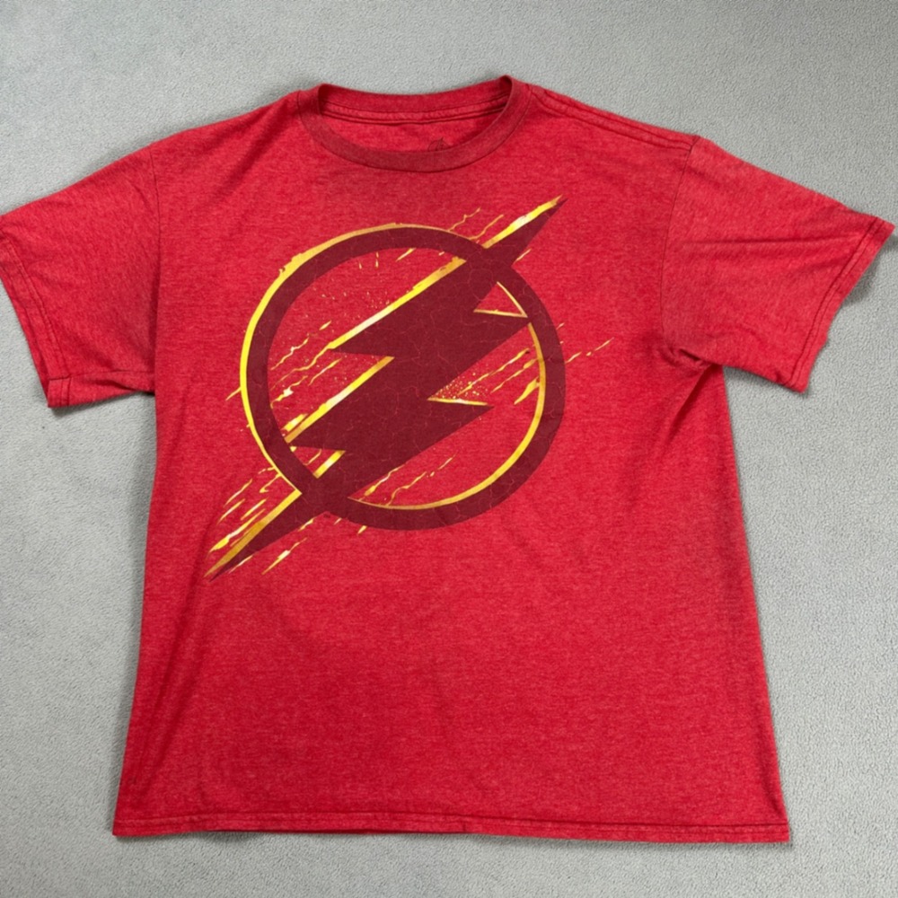 The Flash T Shirt Kids XL Red DC Comics Superhero Logo Graphic Lightning Bolt